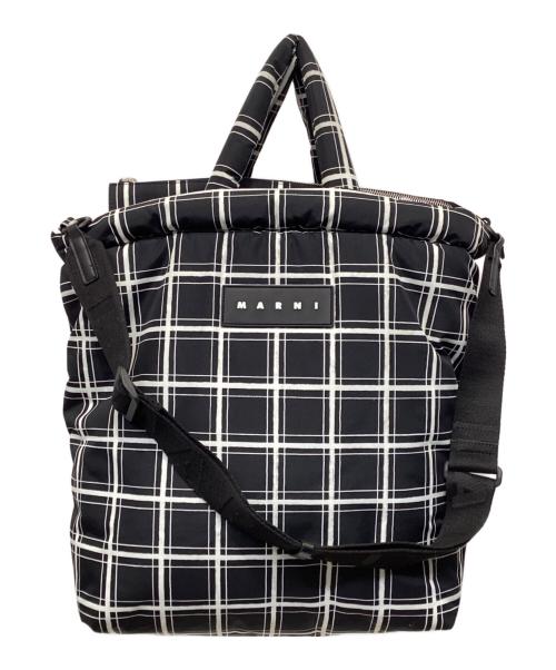 MARNI（マルニ）MARNI (マルニ) Check Padded Nylon Tote Bag ブラックの古着・服飾アイテム