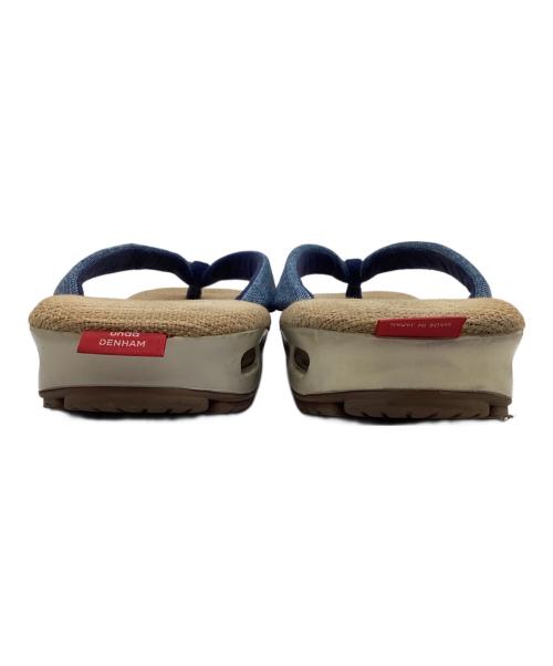 unda（ウンダ）unda (ウンダ) Denham (デンハム) 雪駄 ベージュ×ネイビー サイズ:Mの古着・服飾アイテム