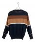 中古・古着 muta MARINE (ムータマリン) アクセントボーダー クルーネックニット ブラウン×ブラック サイズ:5：7000円