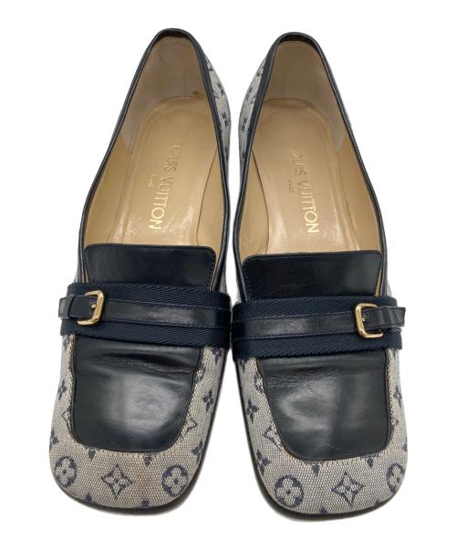 LOUIS VUITTON（ルイ ヴィトン）LOUIS VUITTON (ルイ ヴィトン) チャンキーヒールパンプス グレー サイズ:23.5cm(36 1/2)の古着・服飾アイテム