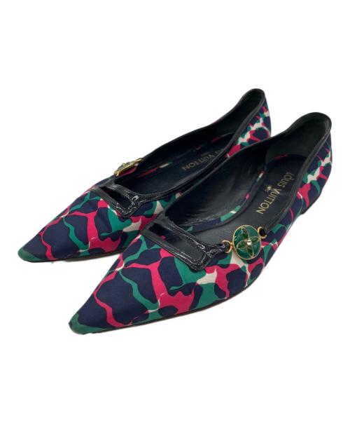 LOUIS VUITTON（ルイ ヴィトン）LOUIS VUITTON (ルイ ヴィトン) フラットパンプス ネイビー サイズ:23cm(36)の古着・服飾アイテム