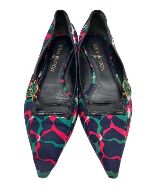 LOUIS VUITTON（ルイ ヴィトン）LOUIS VUITTON (ルイ ヴィトン) フラットパンプス ネイビー サイズ:23cm(36)の古着・服飾アイテム