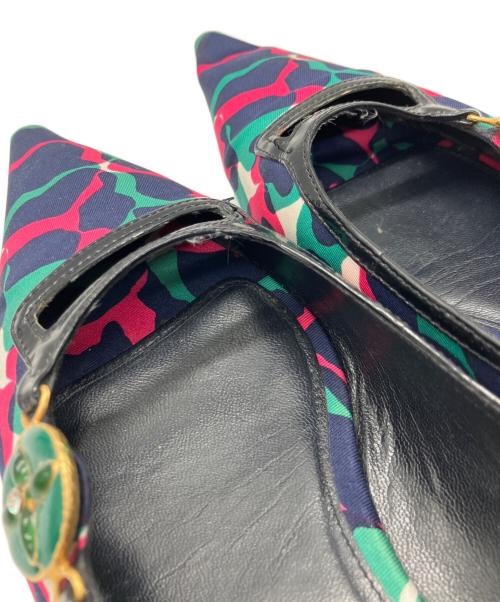 LOUIS VUITTON（ルイ ヴィトン）LOUIS VUITTON (ルイ ヴィトン) フラットパンプス ネイビー サイズ:23cm(36)の古着・服飾アイテム