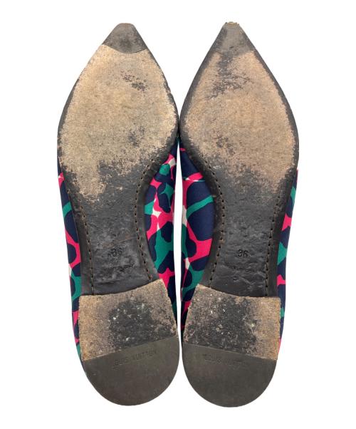 LOUIS VUITTON（ルイ ヴィトン）LOUIS VUITTON (ルイ ヴィトン) フラットパンプス ネイビー サイズ:23cm(36)の古着・服飾アイテム