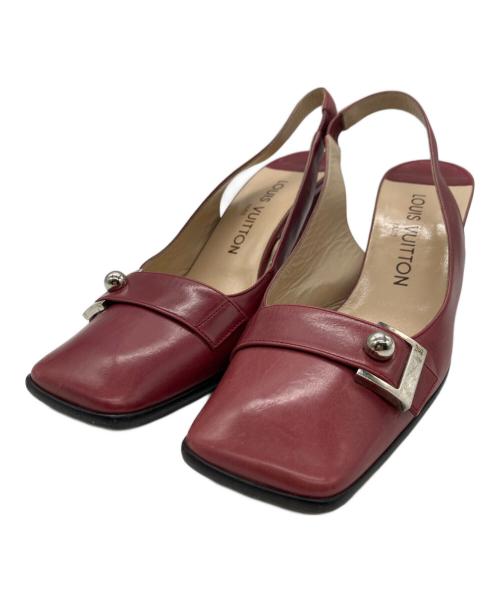 LOUIS VUITTON（ルイ ヴィトン）LOUIS VUITTON (ルイ ヴィトン) スクエアトゥーパンプス レッド サイズ:23.5cmの古着・服飾アイテム