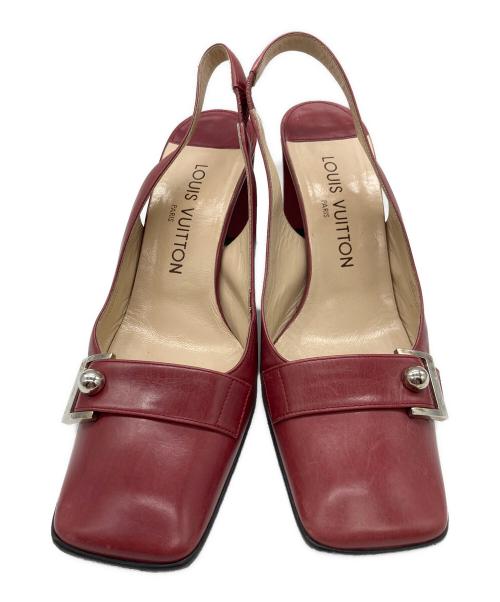LOUIS VUITTON（ルイ ヴィトン）LOUIS VUITTON (ルイ ヴィトン) スクエアトゥーパンプス レッド サイズ:23.5cmの古着・服飾アイテム