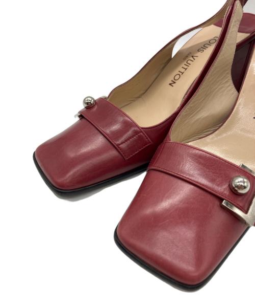 LOUIS VUITTON（ルイ ヴィトン）LOUIS VUITTON (ルイ ヴィトン) スクエアトゥーパンプス レッド サイズ:23.5cmの古着・服飾アイテム