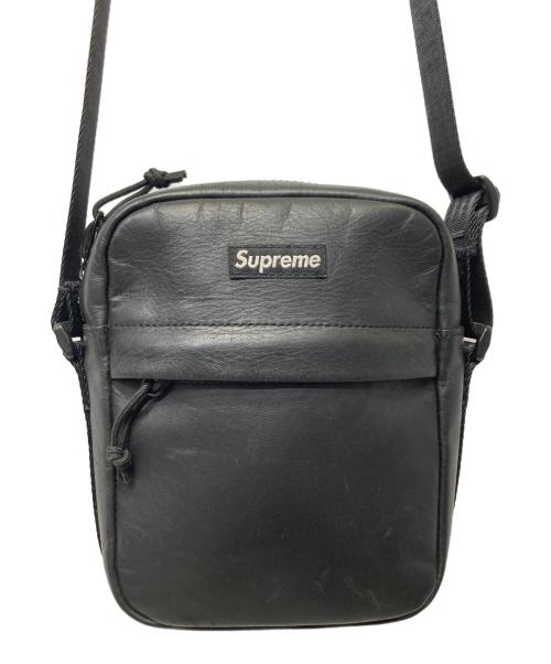 SUPREME（シュプリーム）Supreme (シュプリーム) レザーショルダーバッグ ブラックの古着・服飾アイテム