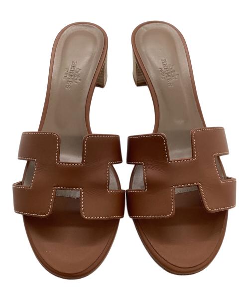 HERMES（エルメス）HERMES (エルメス) オアジスサンダル ブラウン サイズ:37の古着・服飾アイテム
