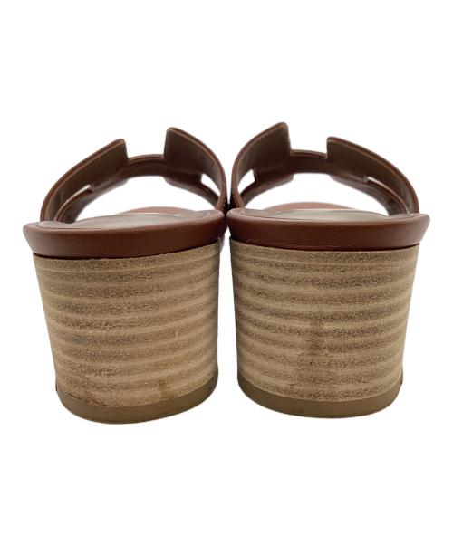 HERMES（エルメス）HERMES (エルメス) オアジスサンダル ブラウン サイズ:37の古着・服飾アイテム