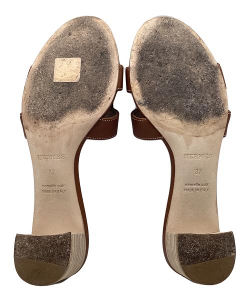 HERMES（エルメス）HERMES (エルメス) オアジスサンダル ブラウン サイズ:37の古着・服飾アイテム