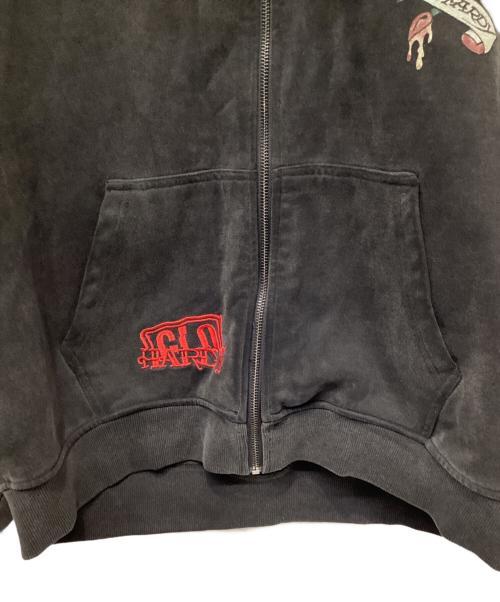 Ed Hardy（エド ハーディー）Ed Hardy (エド ハーディー) Unknown london (アンノウンロンドン) ジップパーカー ブラック サイズ:XLの古着・服飾アイテム