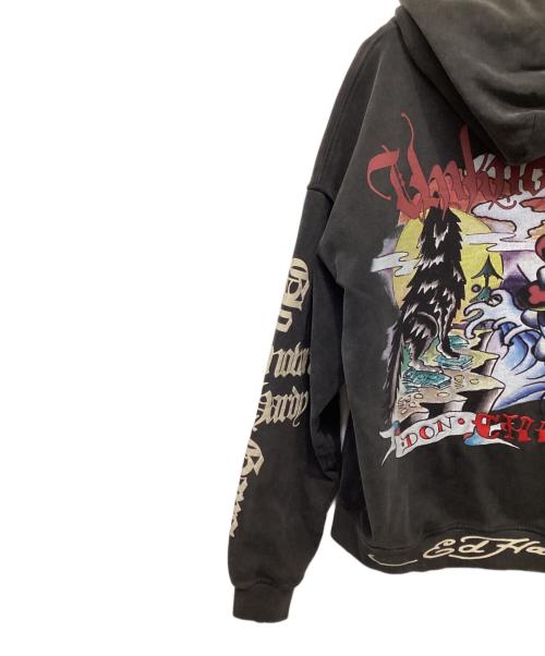 Ed Hardy（エド ハーディー）Ed Hardy (エド ハーディー) Unknown london (アンノウンロンドン) ジップパーカー ブラック サイズ:XLの古着・服飾アイテム