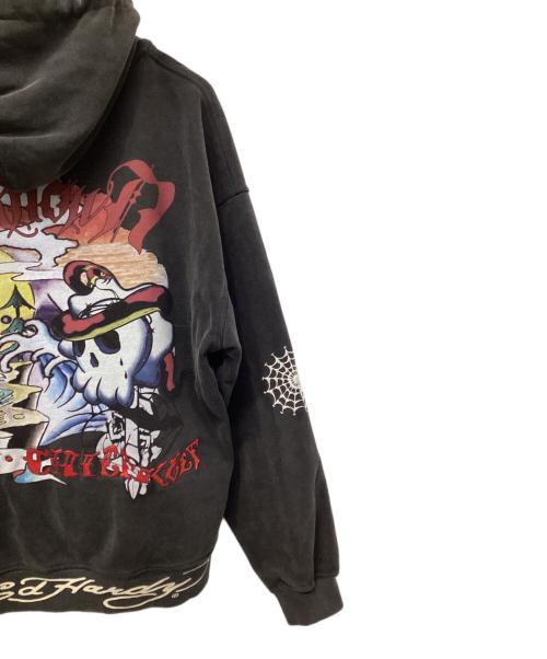 Ed Hardy（エド ハーディー）Ed Hardy (エド ハーディー) Unknown london (アンノウンロンドン) ジップパーカー ブラック サイズ:XLの古着・服飾アイテム