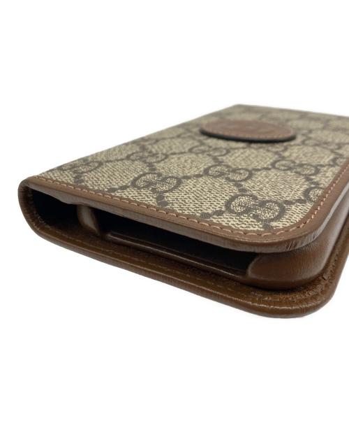 GUCCI（グッチ）GUCCI (グッチ) iPhone15 スマホケース ブラウンの古着・服飾アイテム