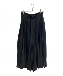 MM6 Maison Margiela（エムエムシックスメゾンマルジェラ）の古着「プリーツワイドパンツ」｜ブラック