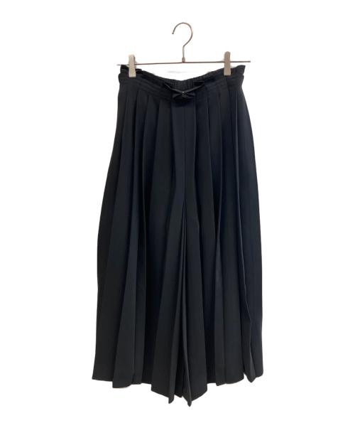 MM6 Maison Margiela（エムエムシックスメゾンマルジェラ）MM6 Maison Margiela (エムエムシックスメゾンマルジェラ) プリーツワイドパンツ ブラック サイズ:38の古着・服飾アイテム