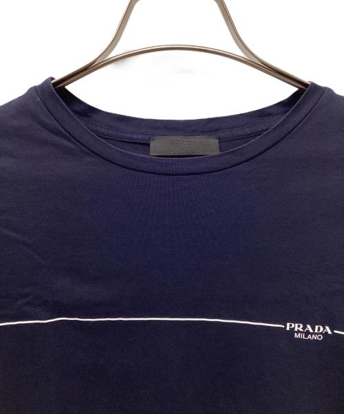 PRADA（プラダ）PRADA (プラダ) ロゴプリントＴシャツ ネイビー サイズ:Ｍの古着・服飾アイテム