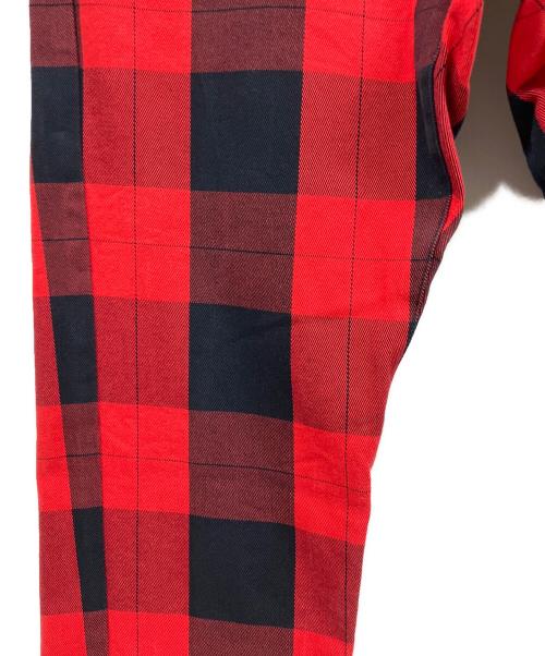 PEARLY GATES（パーリーゲイツ）PEARLY GATES (パーリーゲイツ) パワーコットン ストレッチ パンツ レッド×ブラック サイズ:5の古着・服飾アイテム