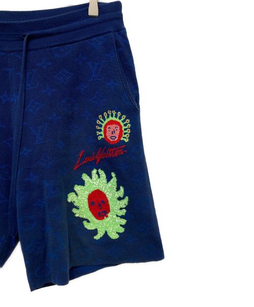 yayoi kusama（ヤヨイクサマ）yayoi kusama (ヤヨイクサマ) LOUIS VUITTON (ルイ ヴィトン) Monogram Faces Knitted Shorts ブルー サイズ:Mの古着・服飾アイテム