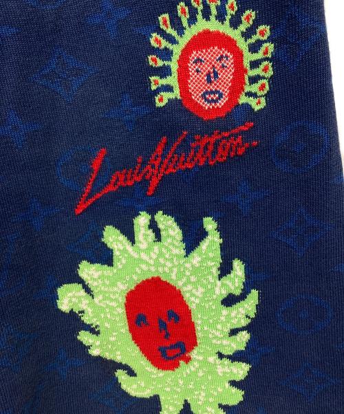 yayoi kusama（ヤヨイクサマ）yayoi kusama (ヤヨイクサマ) LOUIS VUITTON (ルイ ヴィトン) Monogram Faces Knitted Shorts ブルー サイズ:Mの古着・服飾アイテム
