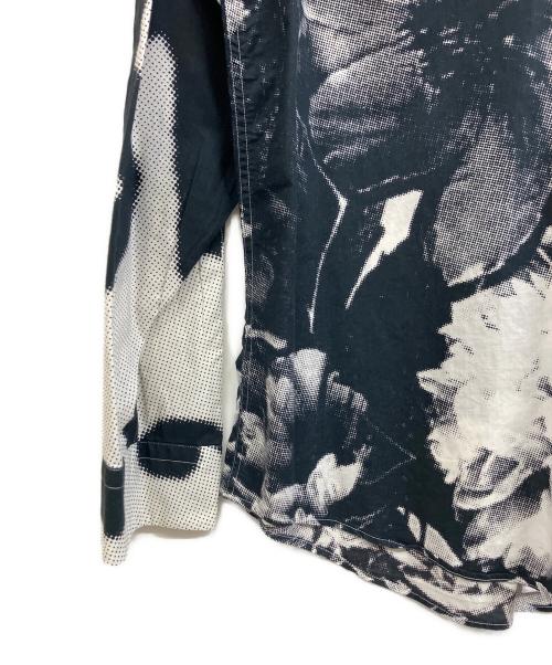 PAUL SMITH（ポールスミス）PAUL SMITH (ポールスミス) 総柄切替プリントボタンシャツ ホワイト×ブラック サイズ:Lの古着・服飾アイテム