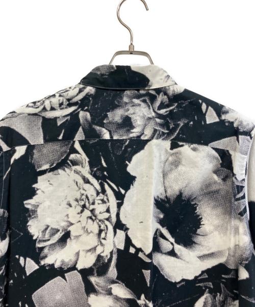 PAUL SMITH（ポールスミス）PAUL SMITH (ポールスミス) 総柄切替プリントボタンシャツ ホワイト×ブラック サイズ:Lの古着・服飾アイテム