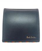 PAUL SMITHポールスミス）の古着「ブライトストライプトリム コインケース」｜ブラック