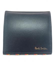 PAUL SMITH（ポールスミス）の古着「ブライトストライプトリム コインケース」｜ブラック