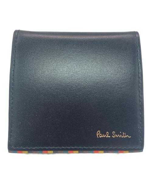 PAUL SMITH（ポールスミス）Paul Smith (ポールスミス) ブライトストライプトリム コインケース ブラックの古着・服飾アイテム