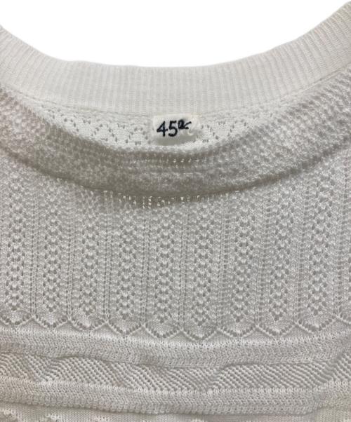 45R（フォーティファイブ・アール）45R (フォーティファイブ・アール) ニットレースNO SLEEVE TOP カットワークベスト ホワイト サイズ:Freeの古着・服飾アイテム
