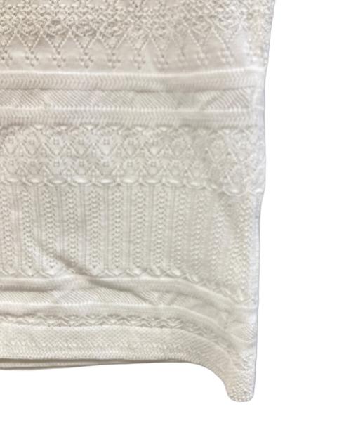 45R（フォーティファイブ・アール）45R (フォーティファイブ・アール) ニットレースNO SLEEVE TOP カットワークベスト ホワイト サイズ:Freeの古着・服飾アイテム