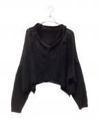 Y'sワイズ）の古着「JERSEY BROAD STITCH SKIPPER HOODIE PULLOVER」｜ブラック
