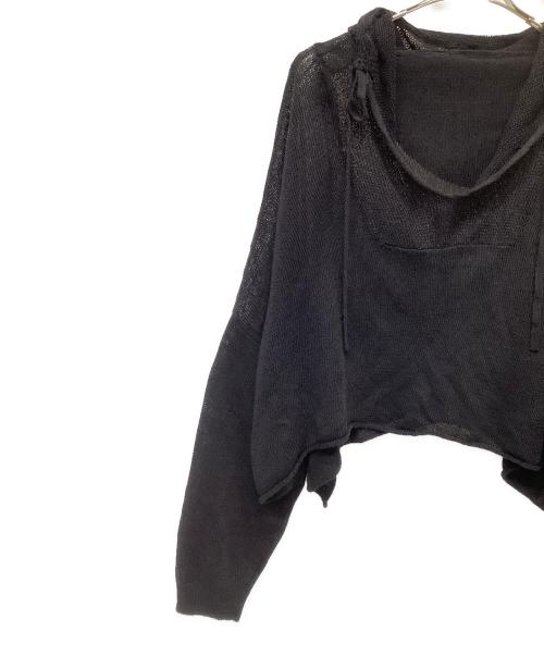 Y's（ワイズ）Y's (ワイズ) JERSEY BROAD STITCH SKIPPER HOODIE PULLOVER ブラック サイズ:Ｓの古着・服飾アイテム