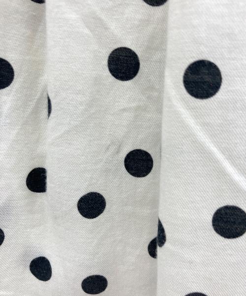 BALLSEY（ボールジィ）BALLSEY (ボールジィ) ドットプリントランタンスリーブブラウス ホワイト×ブラック サイズ:Mの古着・服飾アイテム
