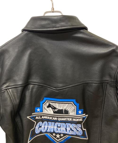 all american quarter horse congress（オールアメリカンクォーターホースコングレス）all american quarter horse congress (オールアメリカンクォーターホースコングレス) レザージャケット ブラック サイズ:Mの古着・服飾アイテム