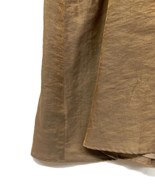 Kaene（カエン）Kaene (カエン) シャンブレーAラインドレス ブラウン サイズ:Mの古着・服飾アイテム