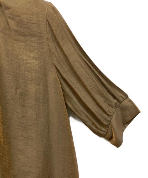 Kaene（カエン）Kaene (カエン) シャンブレーAラインドレス ブラウン サイズ:Mの古着・服飾アイテム