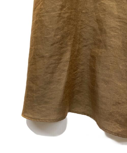 Kaene（カエン）Kaene (カエン) シャンブレーAラインドレス ブラウン サイズ:Mの古着・服飾アイテム