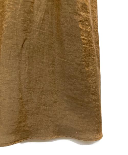 Kaene（カエン）Kaene (カエン) シャンブレーAラインドレス ブラウン サイズ:Mの古着・服飾アイテム