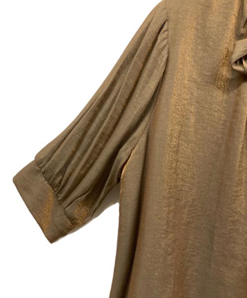Kaene（カエン）Kaene (カエン) シャンブレーAラインドレス ブラウン サイズ:Mの古着・服飾アイテム