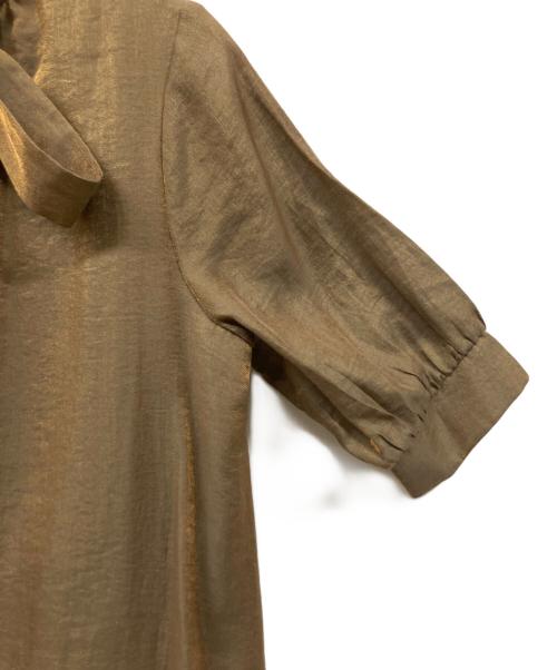 Kaene（カエン）Kaene (カエン) シャンブレーAラインドレス ブラウン サイズ:Mの古着・服飾アイテム