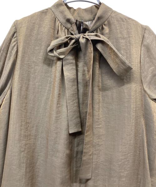 Kaene（カエン）Kaene (カエン) シャンブレーAラインドレス ブラウン サイズ:Mの古着・服飾アイテム
