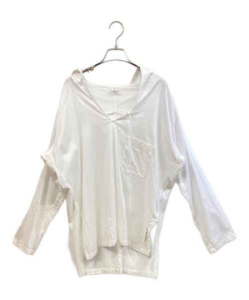 Y's（ワイズ）Y's (ワイズ) THIN COTTON TWILL HOODIE PULL OVER ホワイト サイズ:Sの古着・服飾アイテム