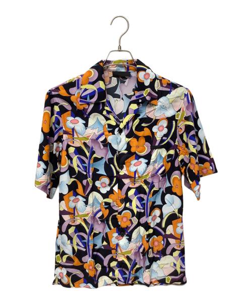 PRADA（プラダ）PRADA (プラダ) アロハシャツ ブラック×ホワイト サイズ:XSの古着・服飾アイテム