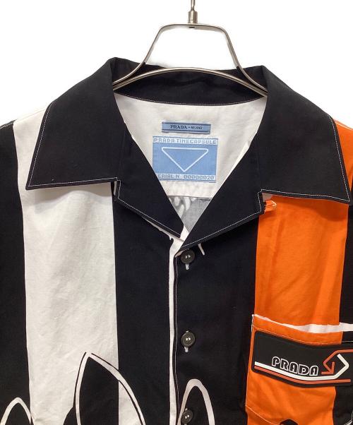 PRADA（プラダ）PRADA (プラダ) 半袖シャツ ブラック×オレンジ サイズ:Lの古着・服飾アイテム