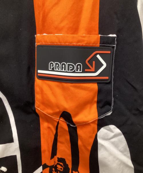 PRADA（プラダ）PRADA (プラダ) 半袖シャツ ブラック×オレンジ サイズ:Lの古着・服飾アイテム