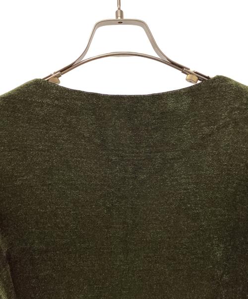 Mame Kurogouchi（マメクロゴウチ）Mame Kurogouchi (マメクロゴウチ) V-Neck Velour Knit Dress カーキ サイズ:2の古着・服飾アイテム
