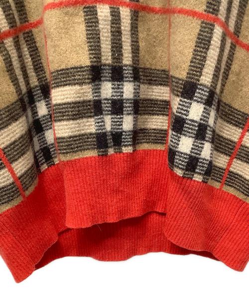 BURBERRY（バーバリー）BURBERRY (バーバリー) Check Merio Wool Jacquard Sweater ブラウン サイズ:Lの古着・服飾アイテム