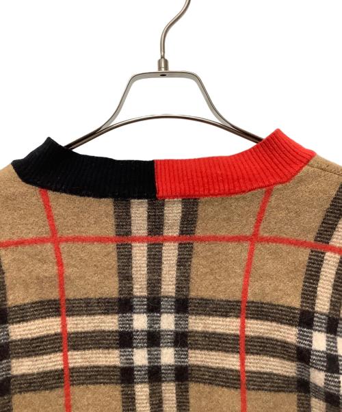 BURBERRY（バーバリー）BURBERRY (バーバリー) Check Merio Wool Jacquard Sweater ブラウン サイズ:Lの古着・服飾アイテム